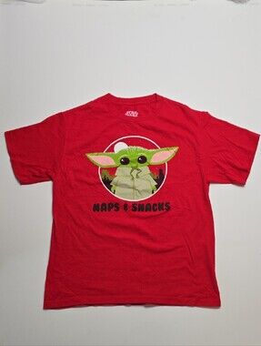 Star Wars Grogu Mad Engine Boys Large 100% Cotton Graphic Shirt